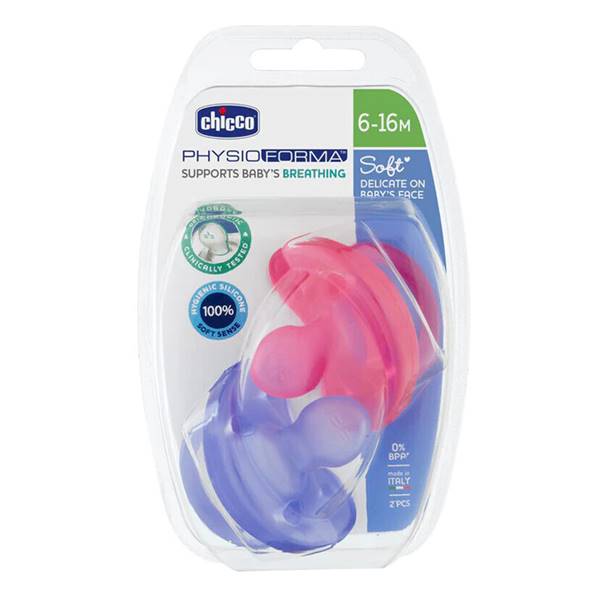 Chicco Soother Physio Soft Girl 6-12m 2 Pcs