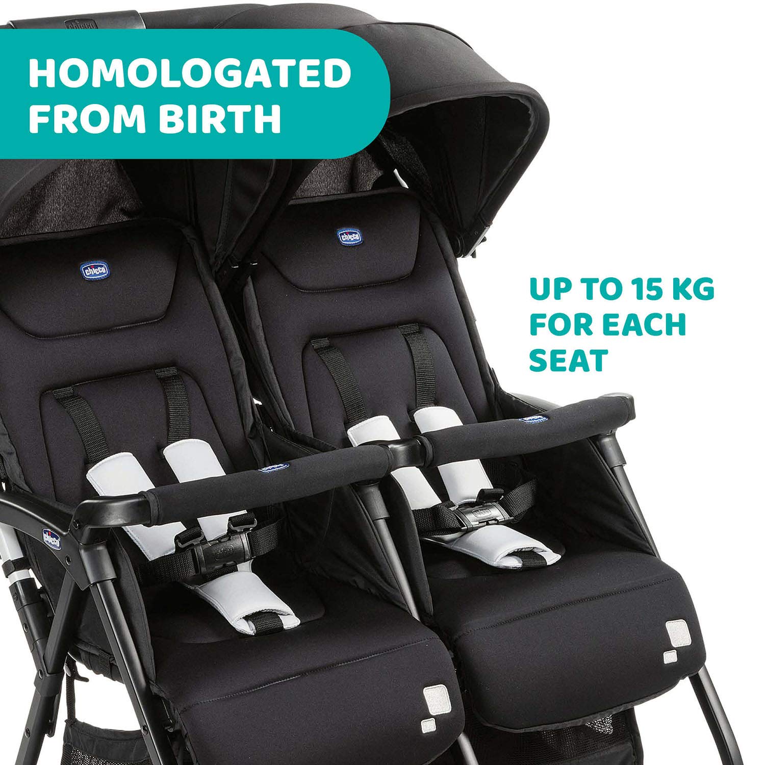 Chicco Oohlala Twin-Black Night Stroller