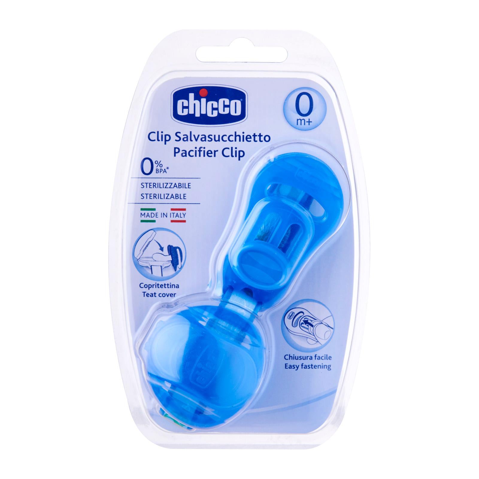 Chicco Clip with Teat Cover Blue