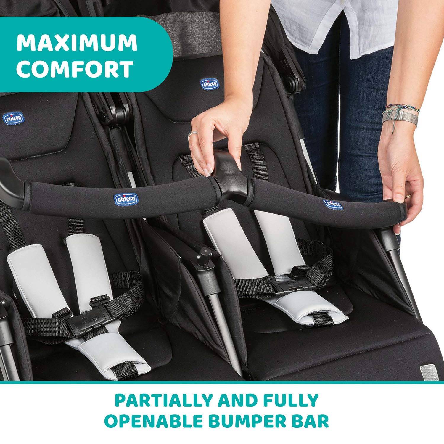 Chicco Oohlala Twin-Black Night Stroller