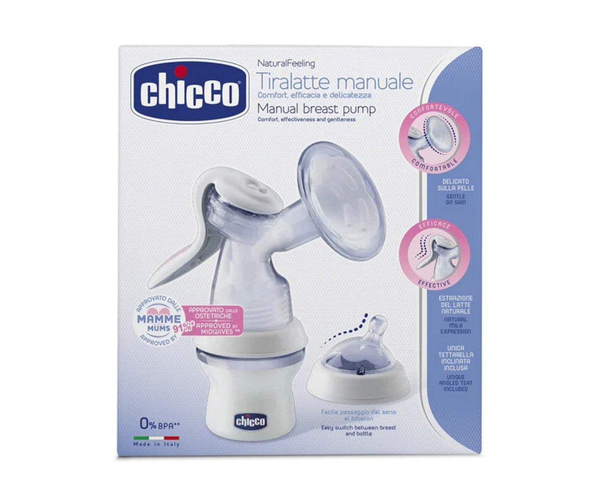 Chicco Natural Feeding Manual Breast Pump with 30 Free Breast Pads