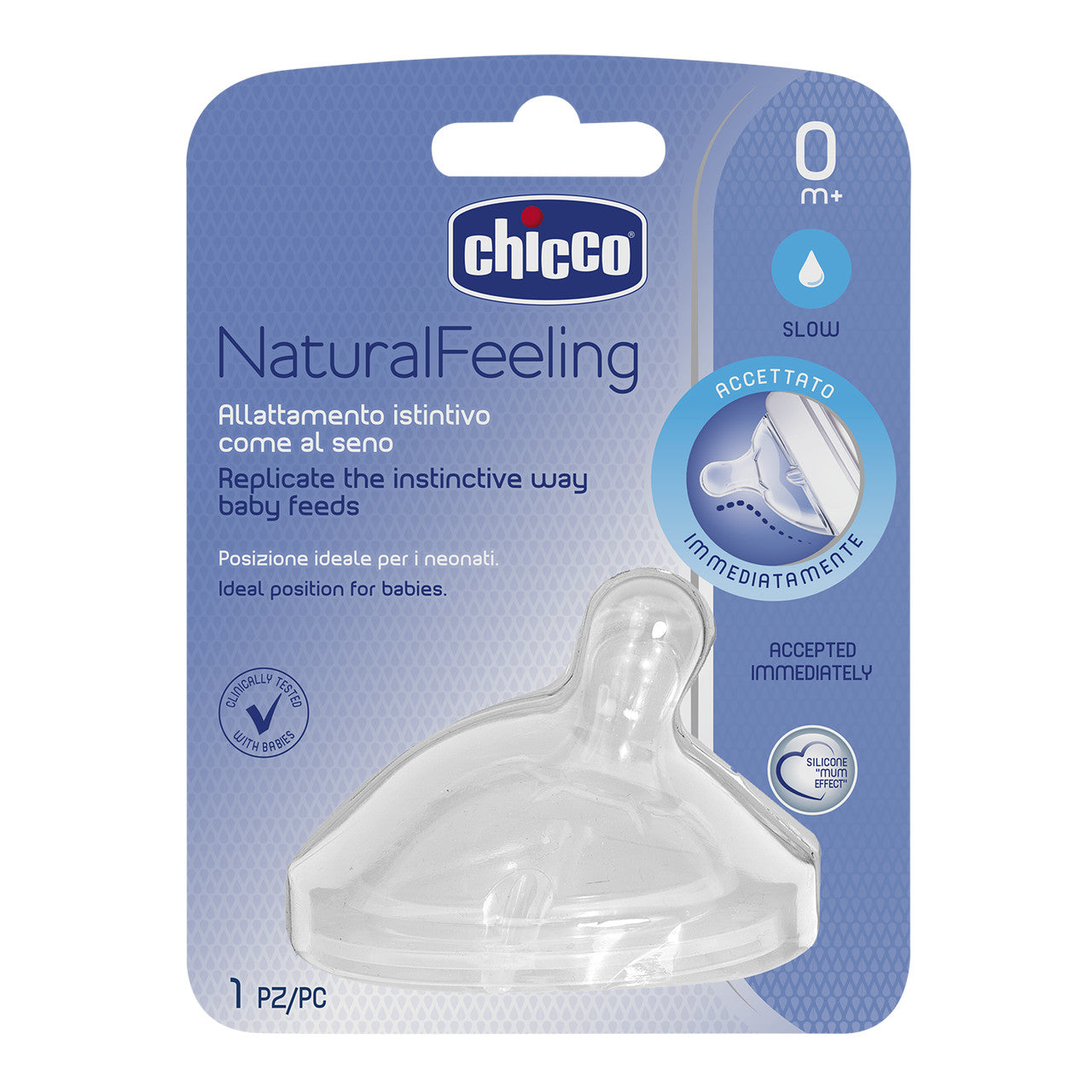 Chicco Natural Feeling Teat (Regular Flow) / 0+ Months