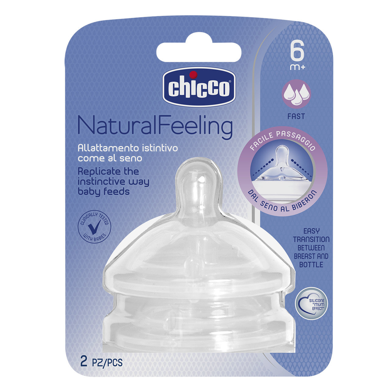 Chicco Natural Feeling Teat (Fast Flow) / 6+ months