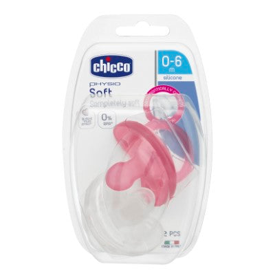 Chicco Soother Physio Soft 2Pk 0-6M Girl