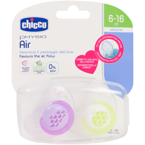 Chicco Soother Physio A/Lumi Sil 6-12m