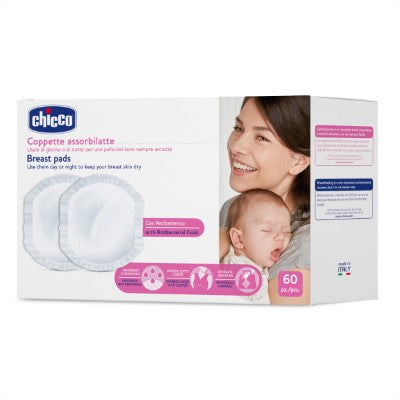 Chicco Natural Feeling Antibacterial Breast Pads – 60PCS- White