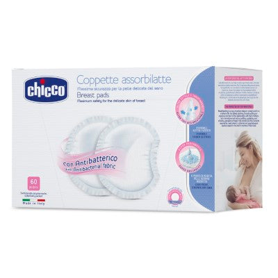 Chicco Natural Feeling Antibacterial Breast Pads – 60PCS- White