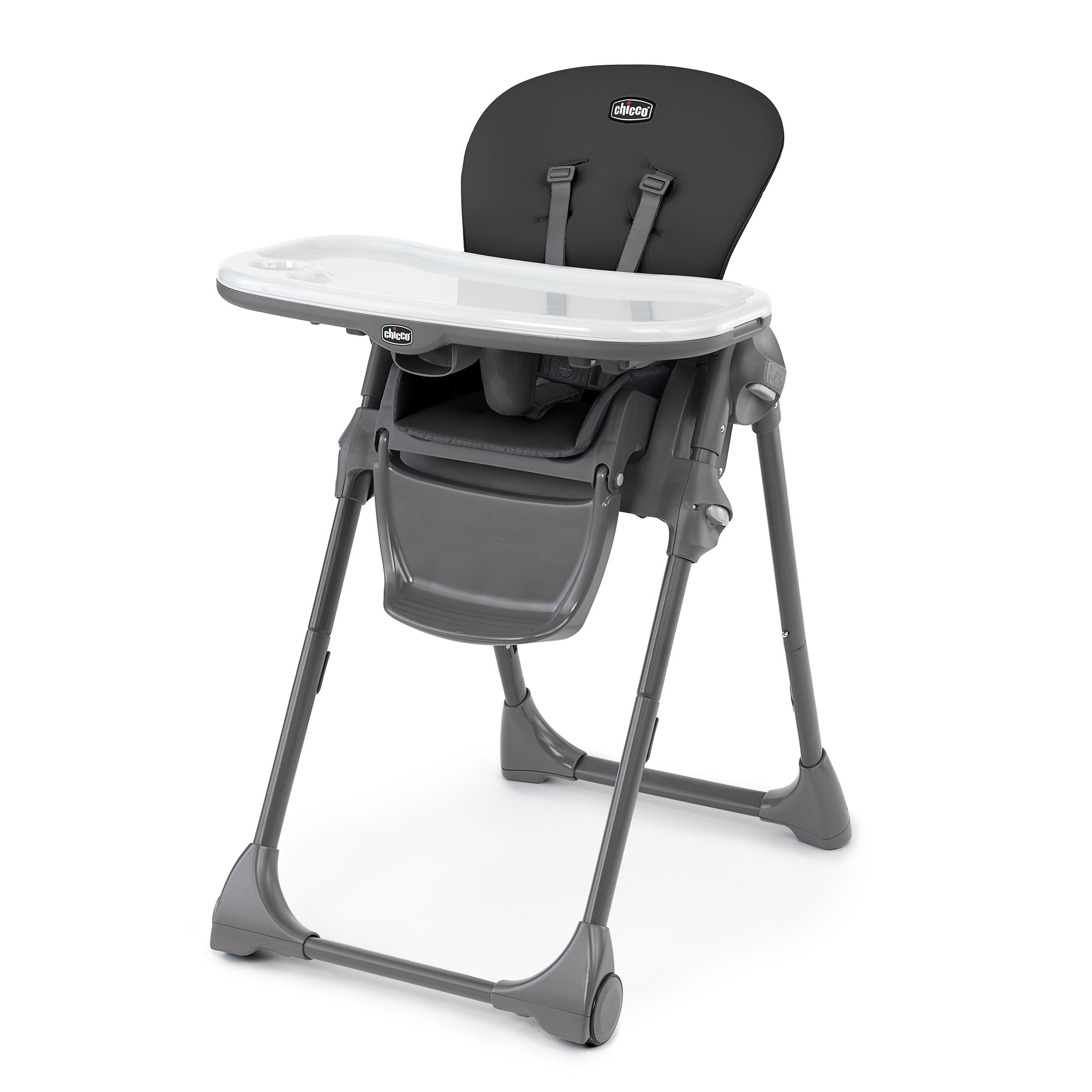 Chicco Polly New Black Space-Saving Fold Highchair