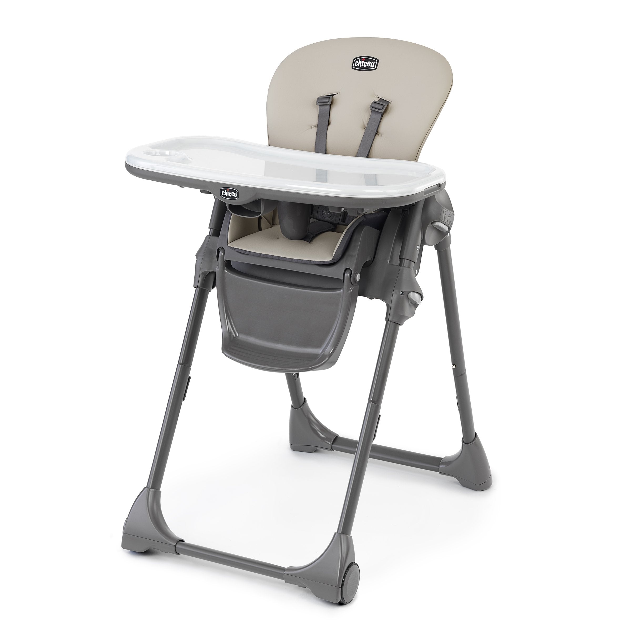 Chicco Polly New Taupe Space-Saving Fold Highchair