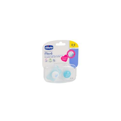 Chicco Soother Physio Micro Boy Sil 0-2m 2 Pcs In Case