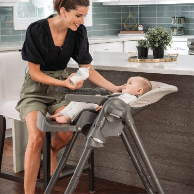 Chicco Polly New Black Space-Saving Fold Highchair